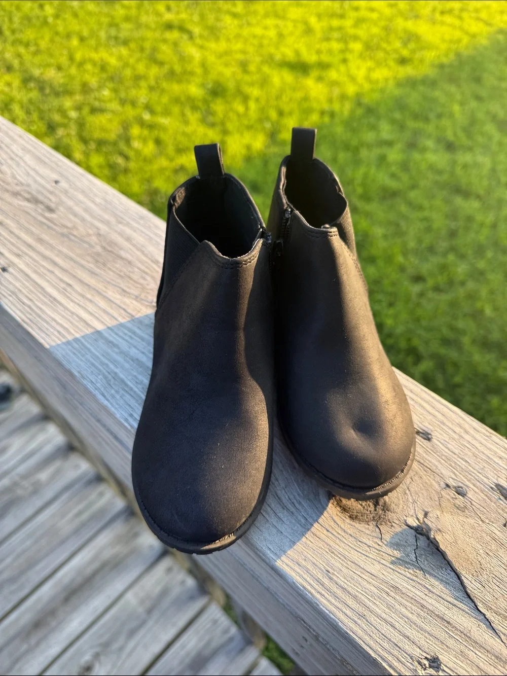 Sarah Jayne Black Kids Ankle Boots with Side Zip